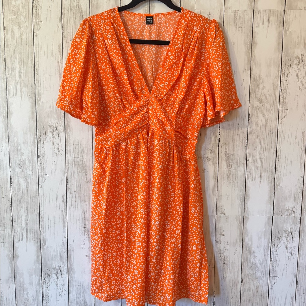 Orange Floral Dress